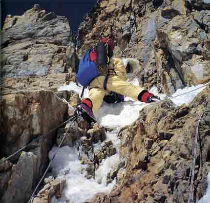 
Julie-Ann Clyma Climbing K2 Houses Chimney - World Mountaineering: The World's Great Mountains by the World's Great Mountaineers book 
